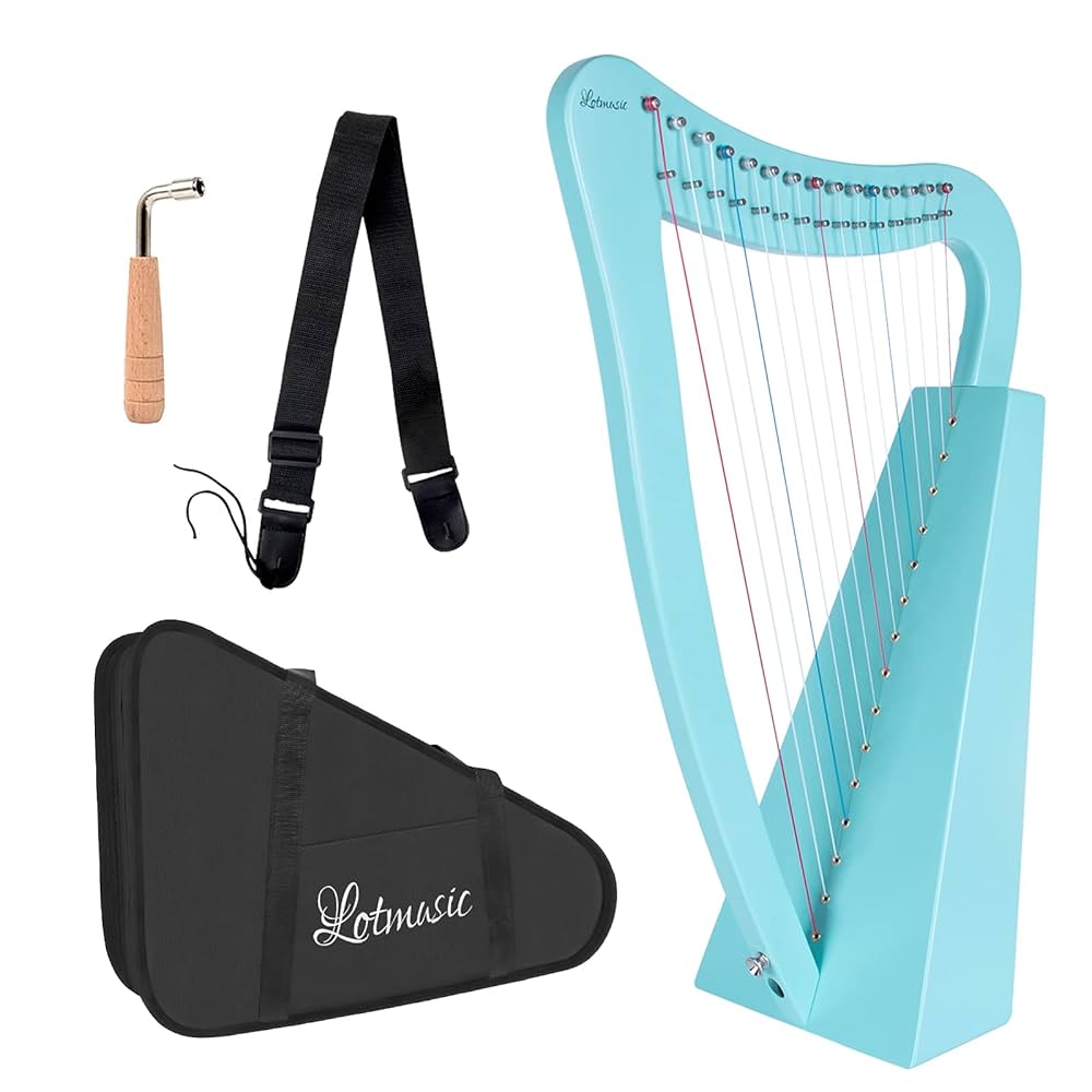 lotmusic Harp 15 strings Mahogany Harp 22 inch Height For lotmusic Harp 15 strings Mahogany Harp 22 inch Height For